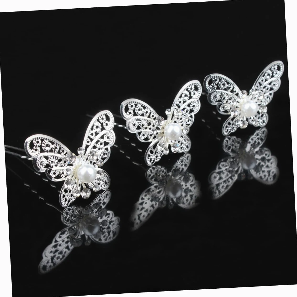 FRCOLOR 60pezzi Fermagli Per Sposa Con Perle e Cristalli Accessori Eleganti Per Cerimonia e Matrimonio Argento