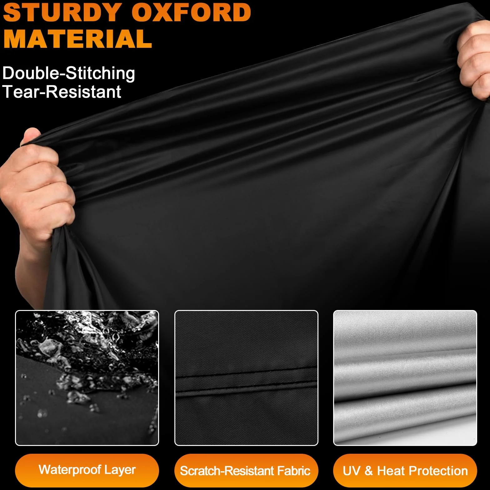Favoto Copertura Moto Impermeabile XXL Oxford Antipolvere Protezione UV 245x105x125cm Nero Argento