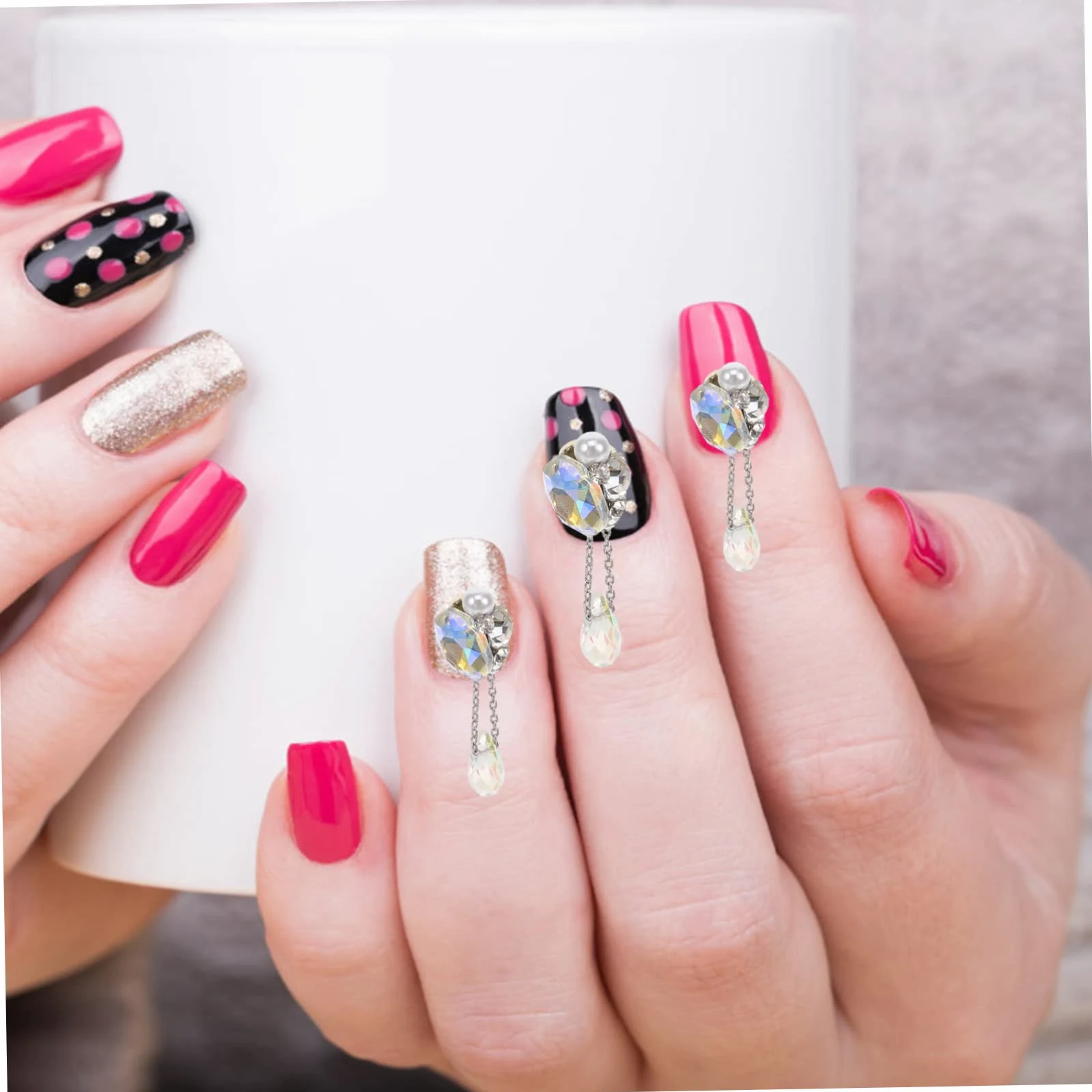 PACKOVE 25pezzi Ciondoli Per Nail Art Strass Decorazioni Unghie Adorabili e Uniche Accessori Per Unghie Fai Te Per Donne e Saloni Di Bellezza
