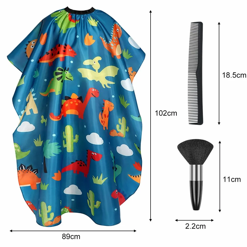 Mantellina per Taglio Capelli, Bambini Taglio di Capelli Mantello con Pettine, Mantellina per Acconciatura Barbiere Collo Spazzola Set per Acconciatura, Salone(Verde)