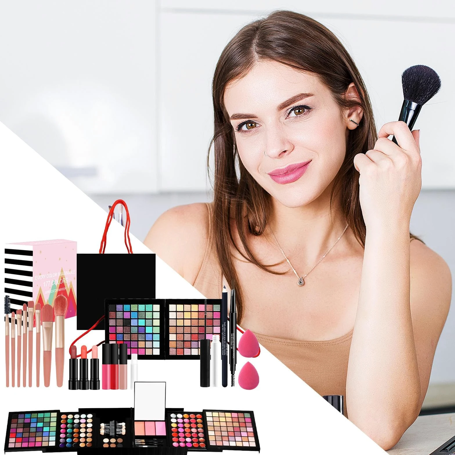 Kit trucco per donna Kit completo, trucco completo - Set multiuso | cosmetici per donne e principianti, includono cosmetici e strumenti per il