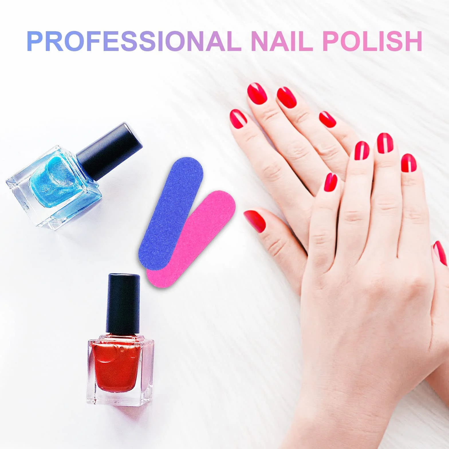 100 Mini Lime per Unghie 180/240 Grit Double Face Usa e Getta - File Professionali per Manicure, Saloni e Casa - Cura delle Unghie