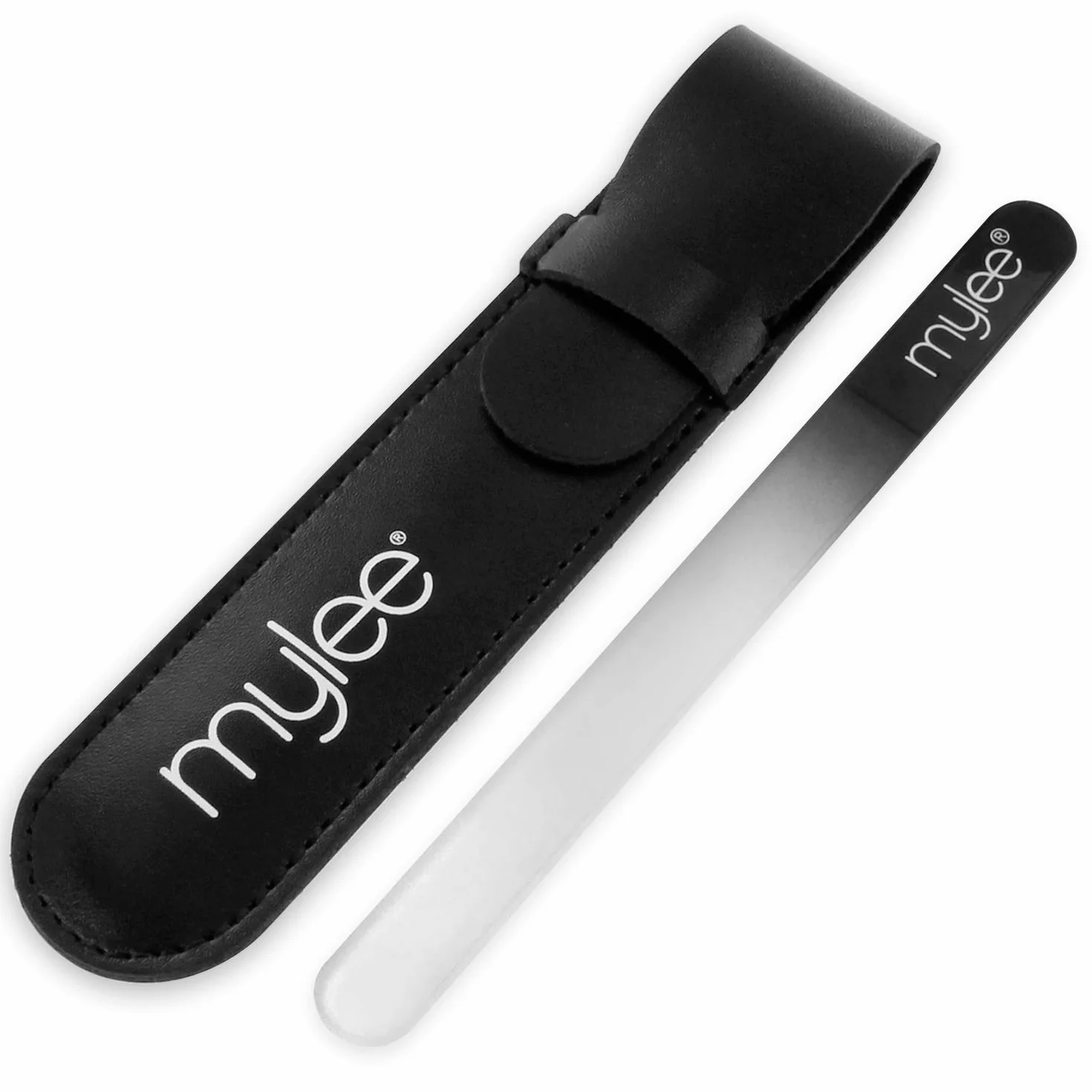 Lima per unghie in vetro Mylee con custodia - Manicure professionale, igienica e duratura con garanzia di 5 anni, per uso professionale o domestico