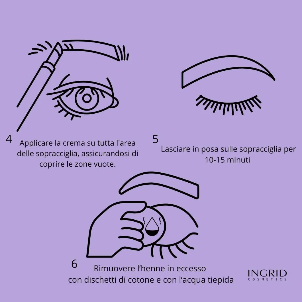 Kit di Colorazione Semipermanente per Sopracciglia, Tinta per Sopracciglia Risultato Naturale, Crema Henna Formula Vegan Dura Fino a 4 Settimane (CASTANO)