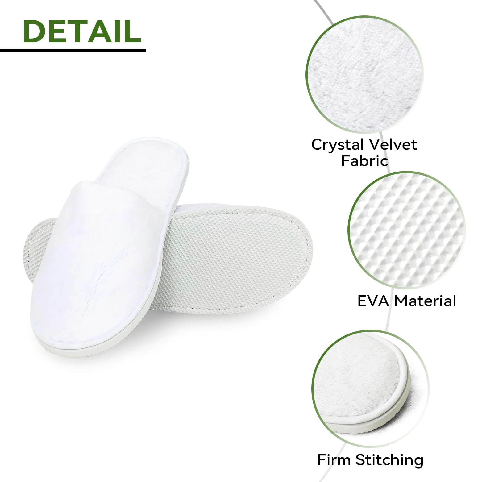 10 pantofole usa e getta, per hotel, unisex, per casa, viaggi, hotel o uso commerciale, bianco, Large Wide Women/Large Wide Men