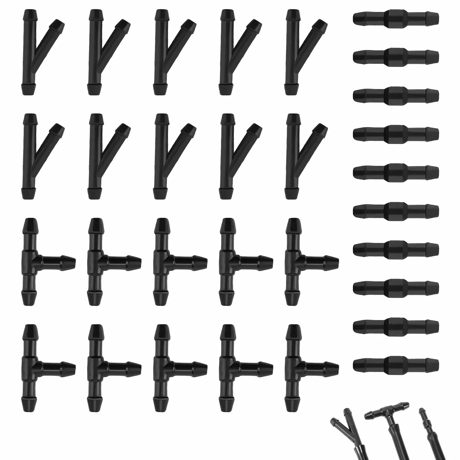 Connettori Tubo Lavavetri Universali 4mm 30 Pezzi Raccordi Tergicristalli Auto Kit Riparazione Lavacristalli