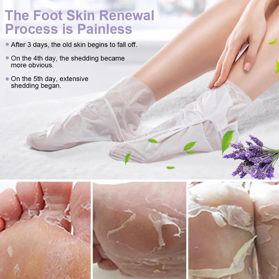 ACWOO Maschera Piedi Esfoliante, 4 paia Maschera Peeling Piedi， Maschera per Piedi Efficace Cura dei Piedi i Scrub Piedi, Maschera Esfoliante Rimozione calli e Pelle Morta piedi