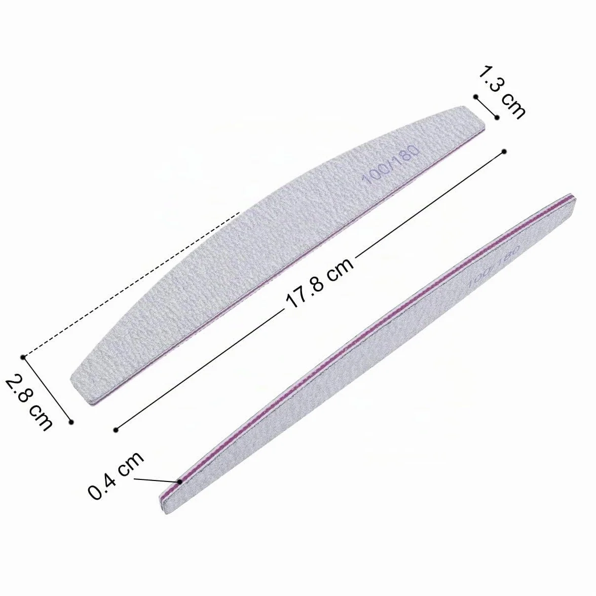 URAQT Lime per Unghie 100/180 Professionali Lavabili a Doppia Faccia, 16 Pezzi