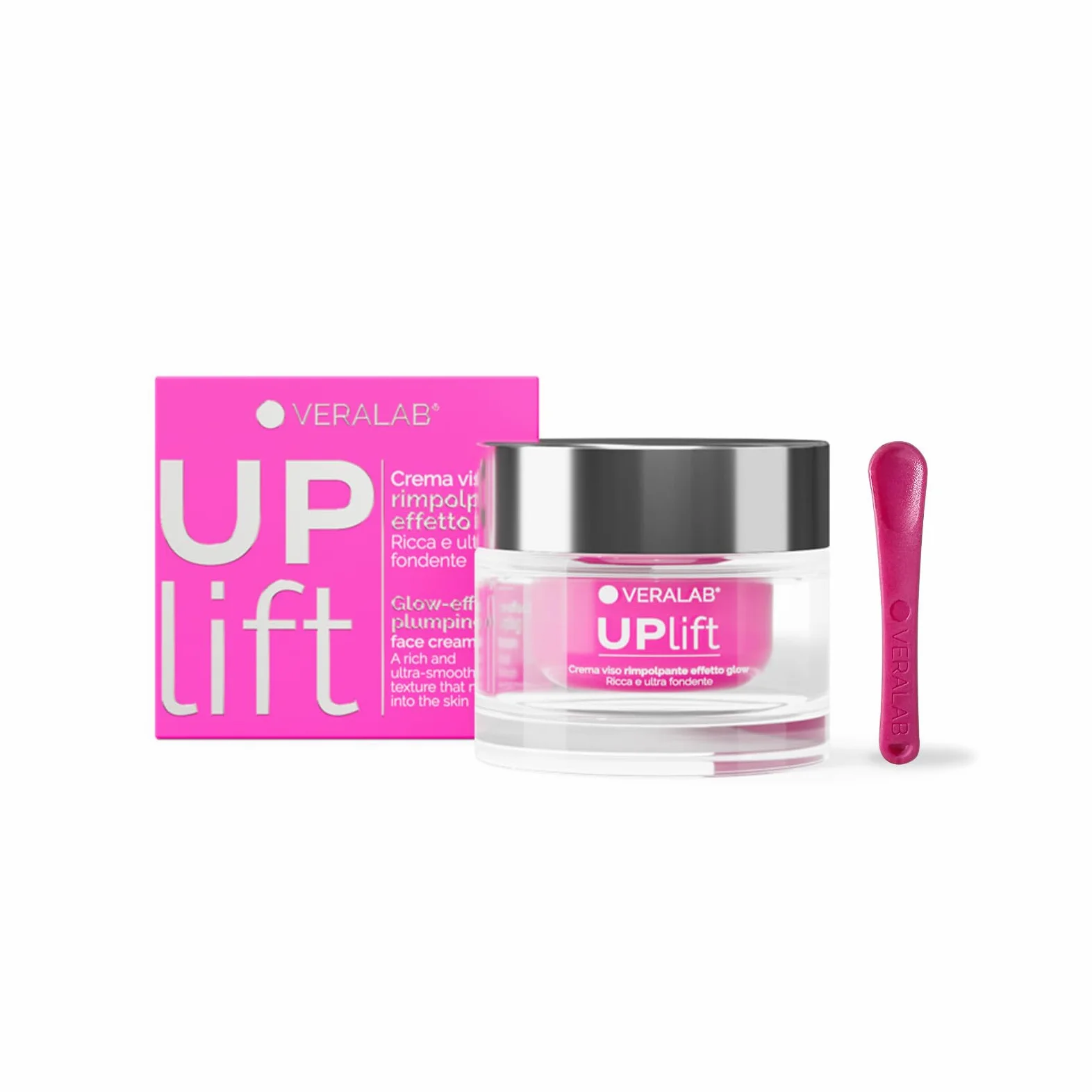 Veralab Uplift, Crema Viso Rimpolpante Effetto Glow Anti-Rughe e Anti-Age per Pelli Secche e Mature