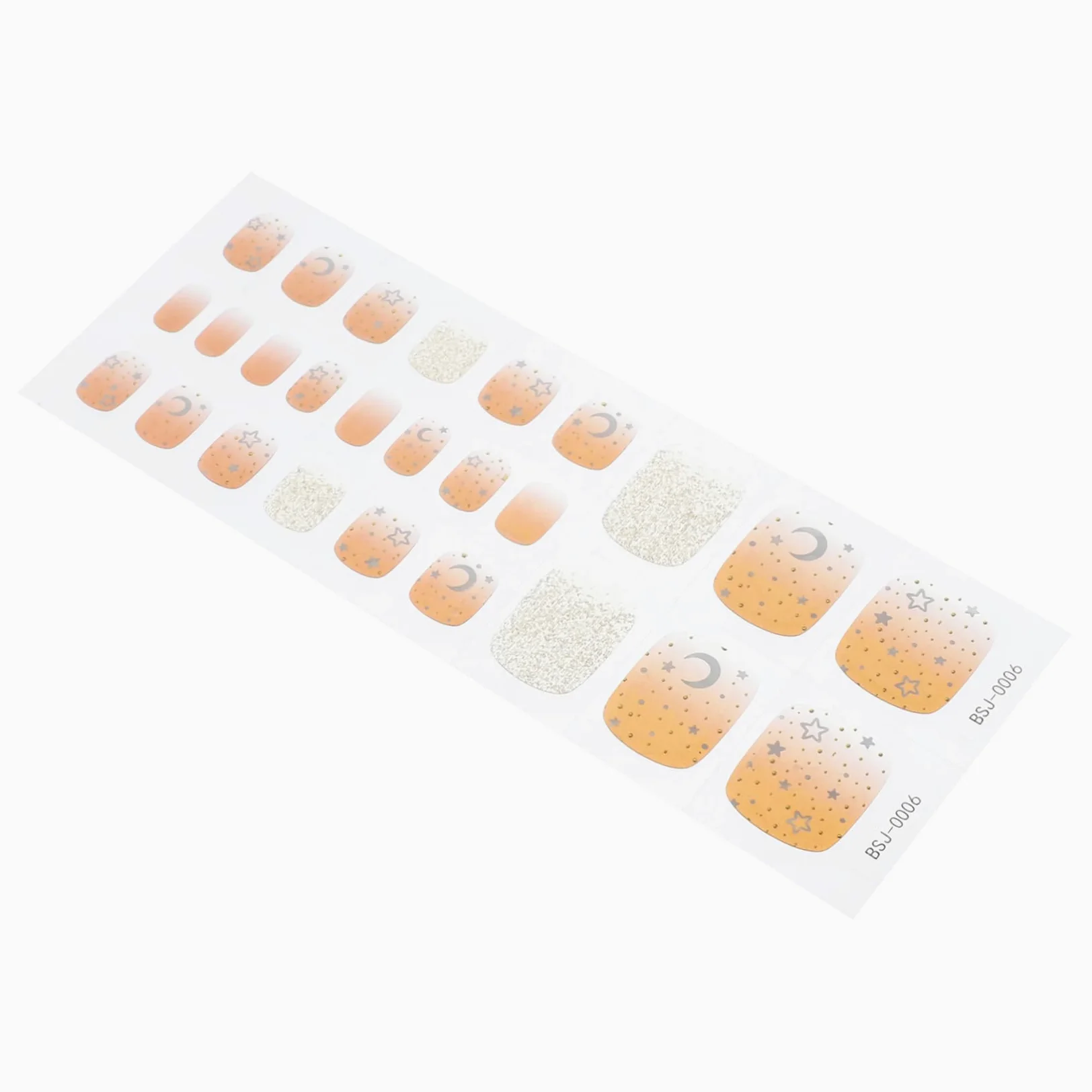 5 set di adesivi per unghie in gel per nail art, semi-solidi, con lima per unghie e bacchetta di legno, per matrimoni e feste, durevoli e facili da applicare