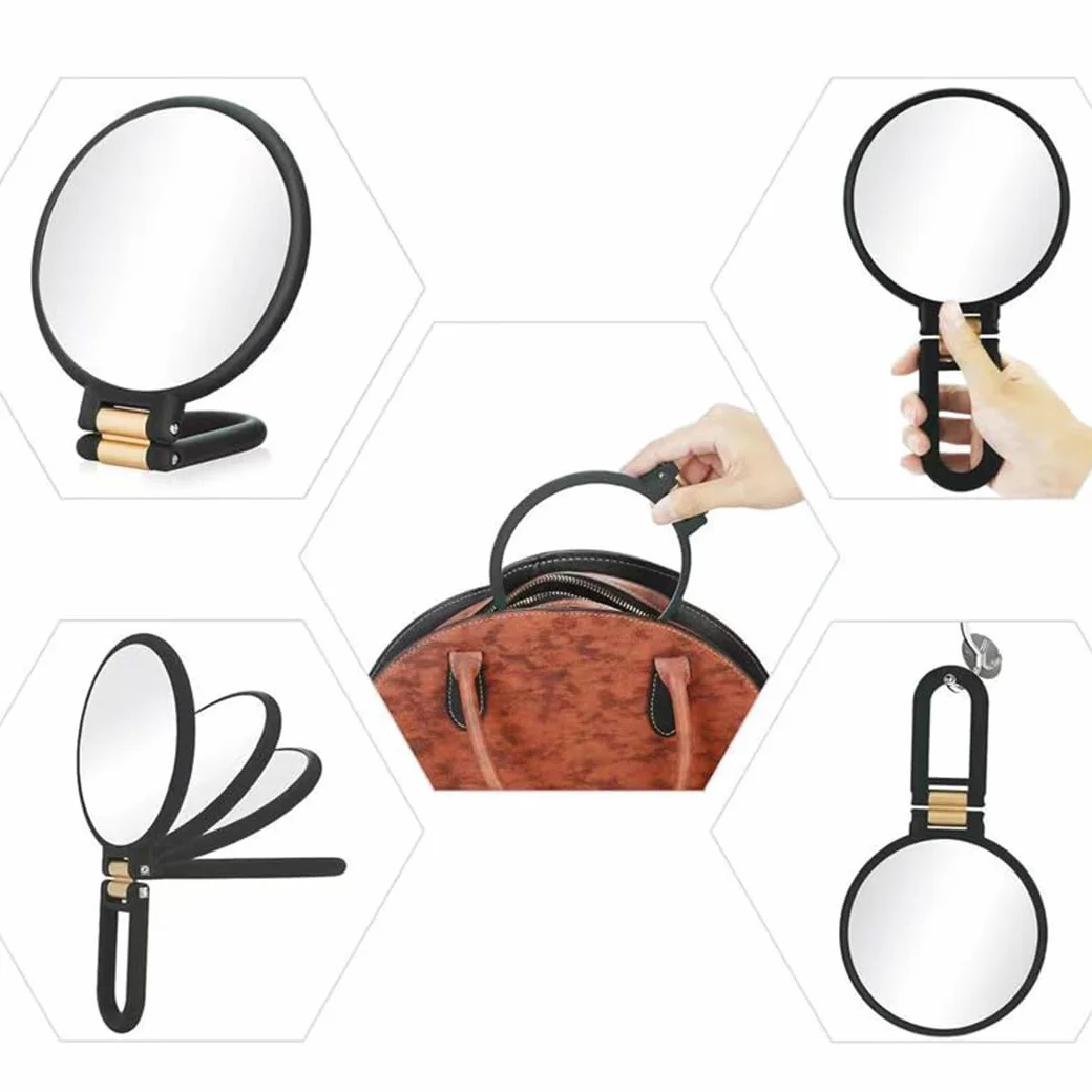 Specchio con ingrandimento 30x portatile pieghevole per trucco da viaggio