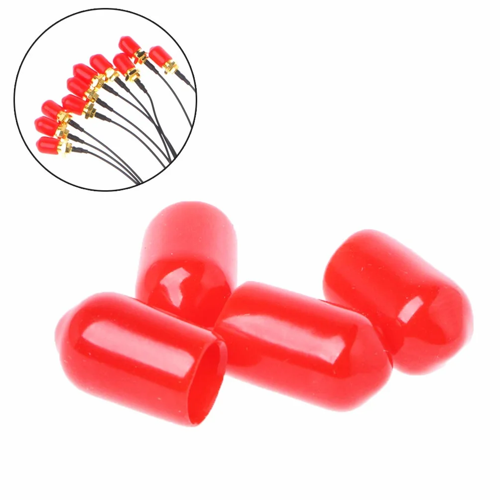 Coperture protettive in gomma rosse 6 mm per connettore SMA Adaptateur 100 pezzi