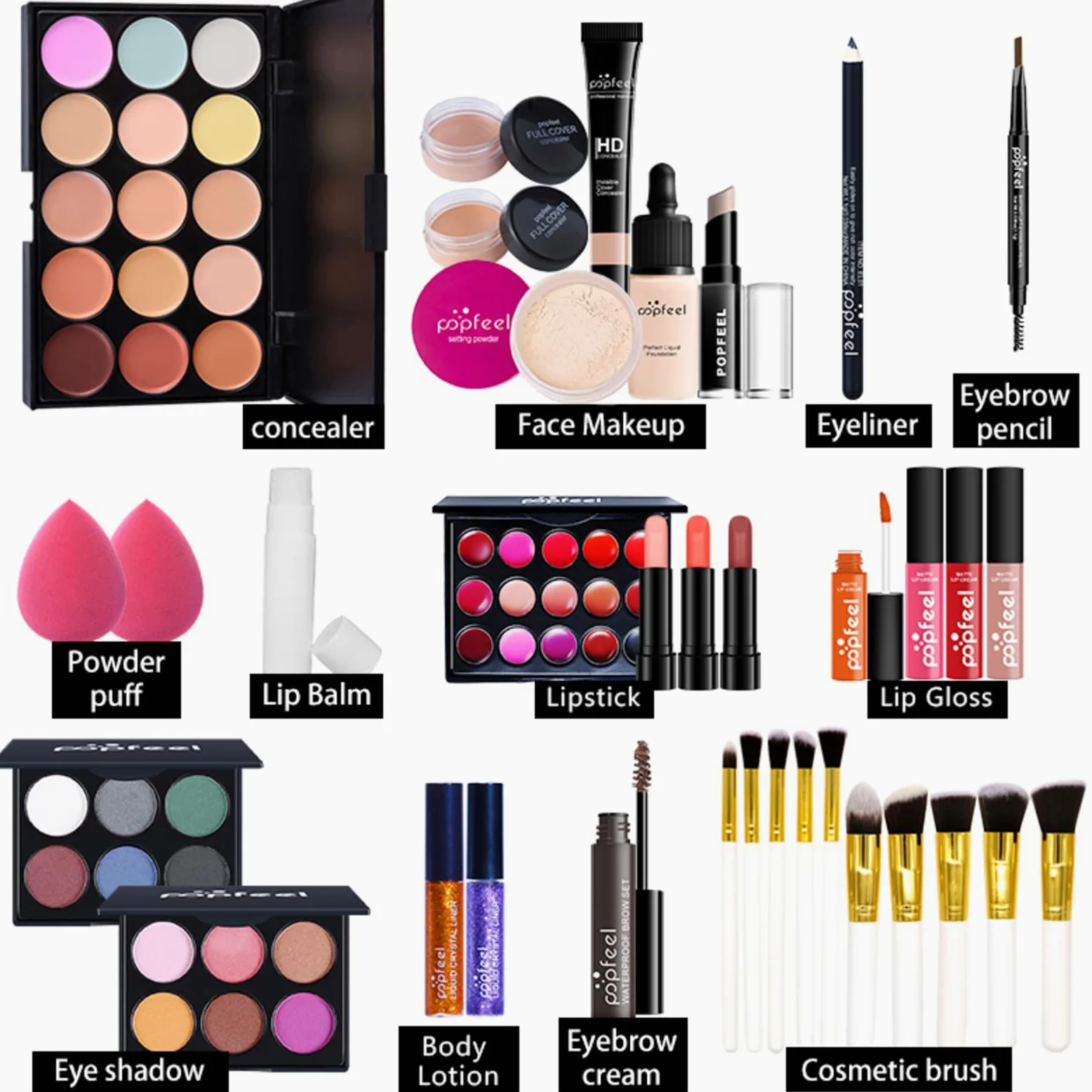 Trousse Trucchi Donna, Kit Trucco Tutto in Uno Palette Cosmetica, Make Up Completo con Ombretti Rossetto Correttore Kit Cosmetici per Donne Ragazze Regalo di Natale