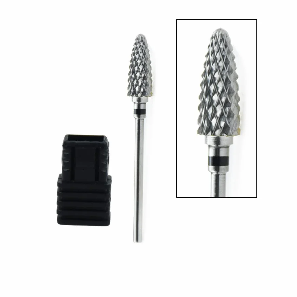 LATRAT 5 pezzi Set punte fresa unghie acrilico 2,35 mm tungsteno nail art manicure pedicure