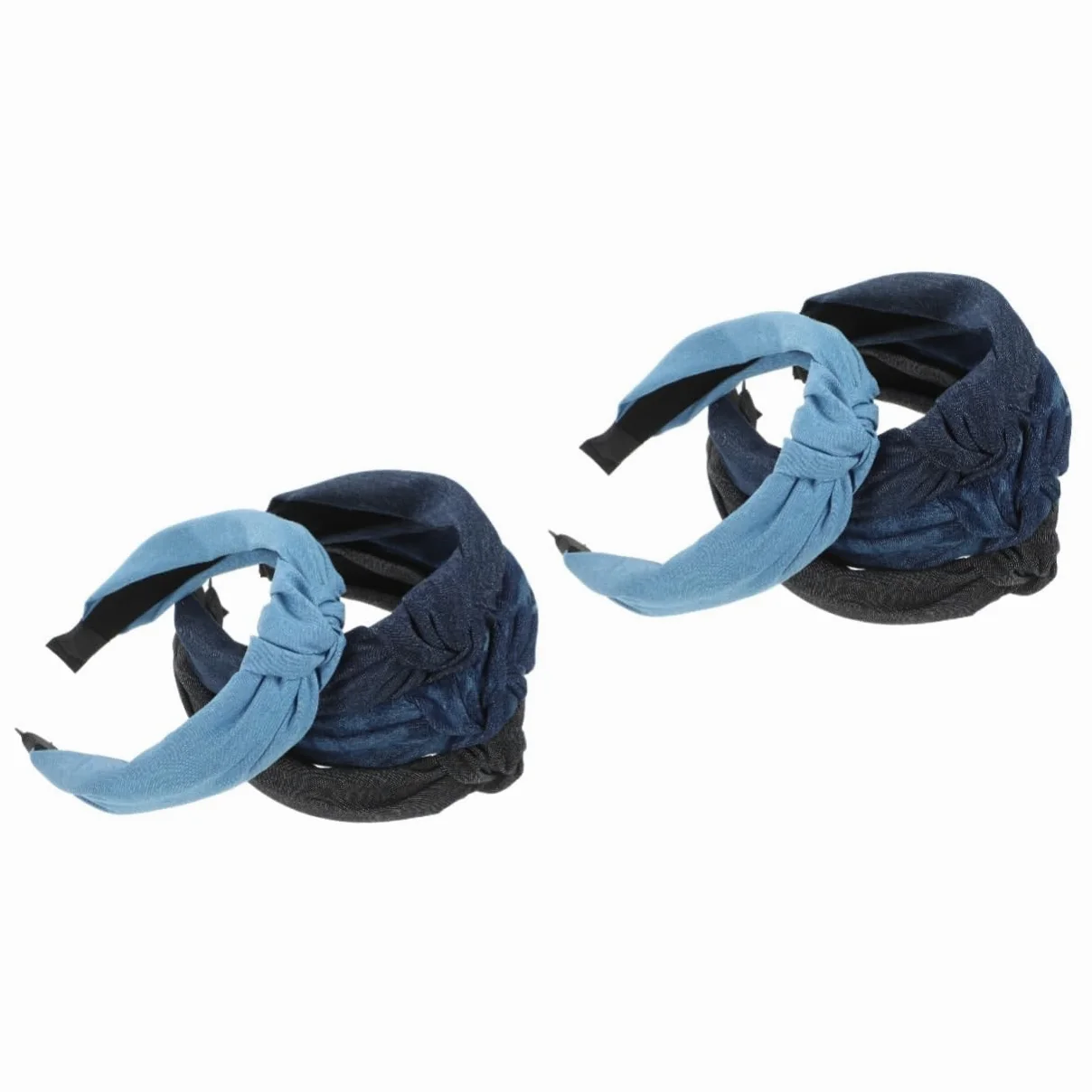 FRCOLOR 8pezzi Fasce Con Nodo Denim Per Donne Accessori Eleganti Per Comodi e Versatili Per Ogni Occasione Per Attività All Aperto e Makeup