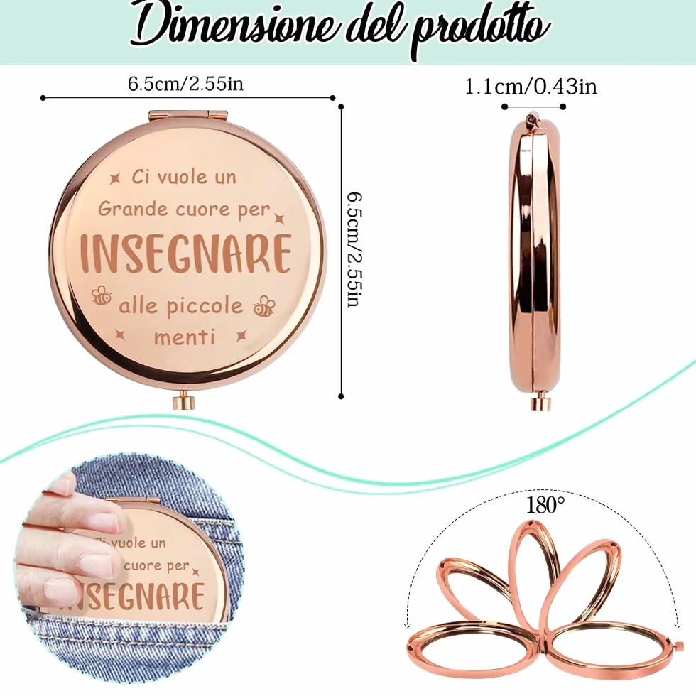 Regalo Maestra Specchio Compatto Idee Regalo Insegnanti Fine Anno