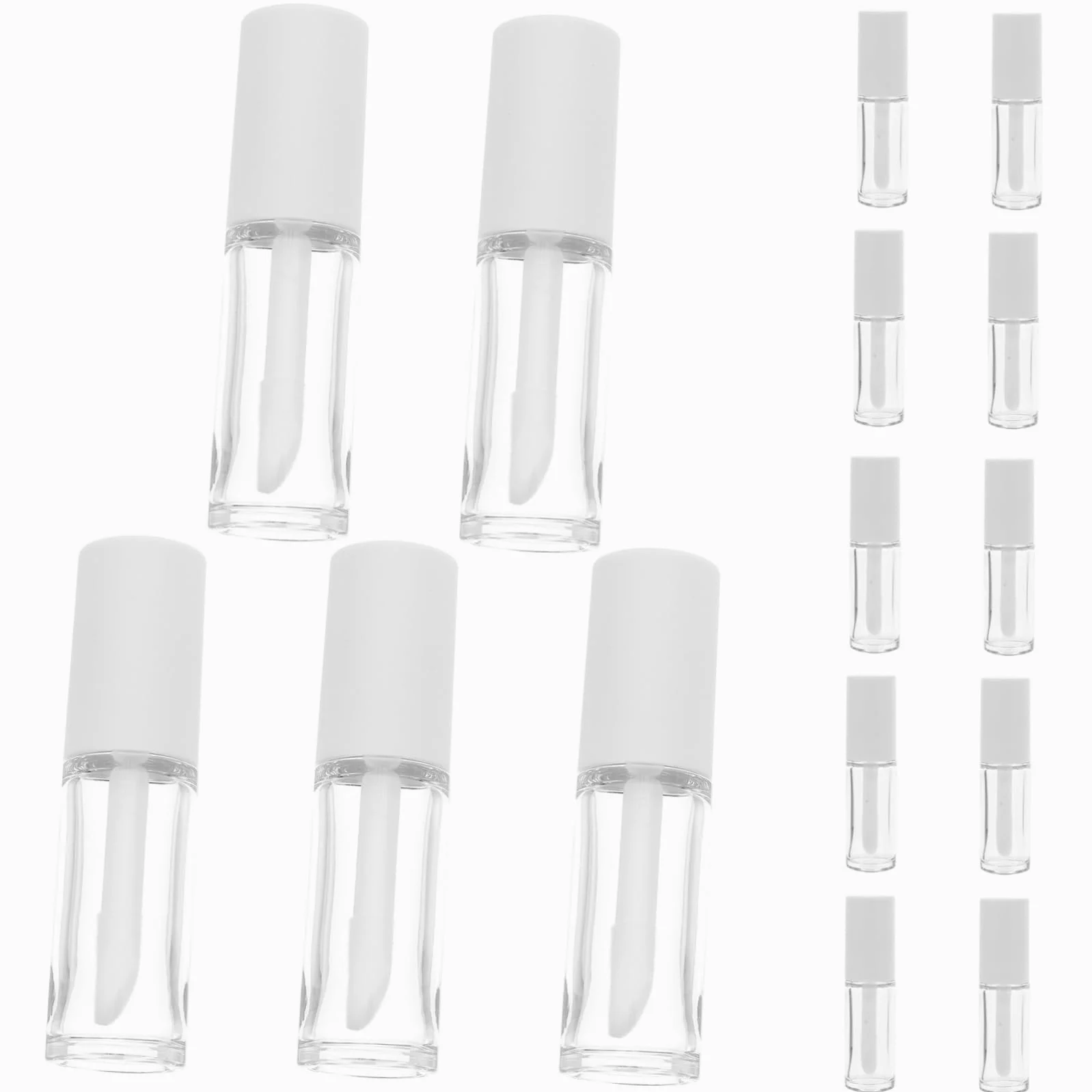 15 Pezzi Tubetti Lucidalabbra 10ml Petg con Applicatori | Bianco, Chiusura Ermetica e Riutilizzabile, Formato Portatile per Shopping All'aperto e Feste