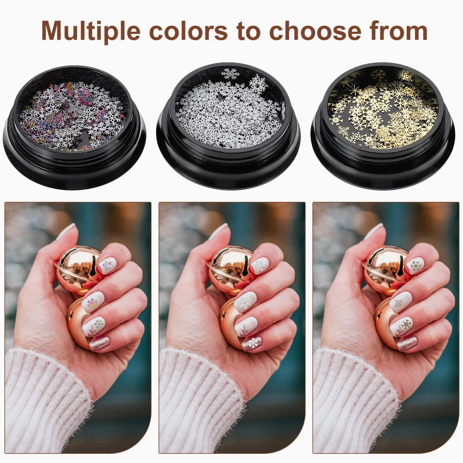 12 Scatole Ornamenti Di Arte Del Chiodo Di Natale Glitter Per Unghie Decorazioni Natalizie Per Unghie Decalcomanie Per Fiocco Di Neve Veloce Paillettes Scaglie Di