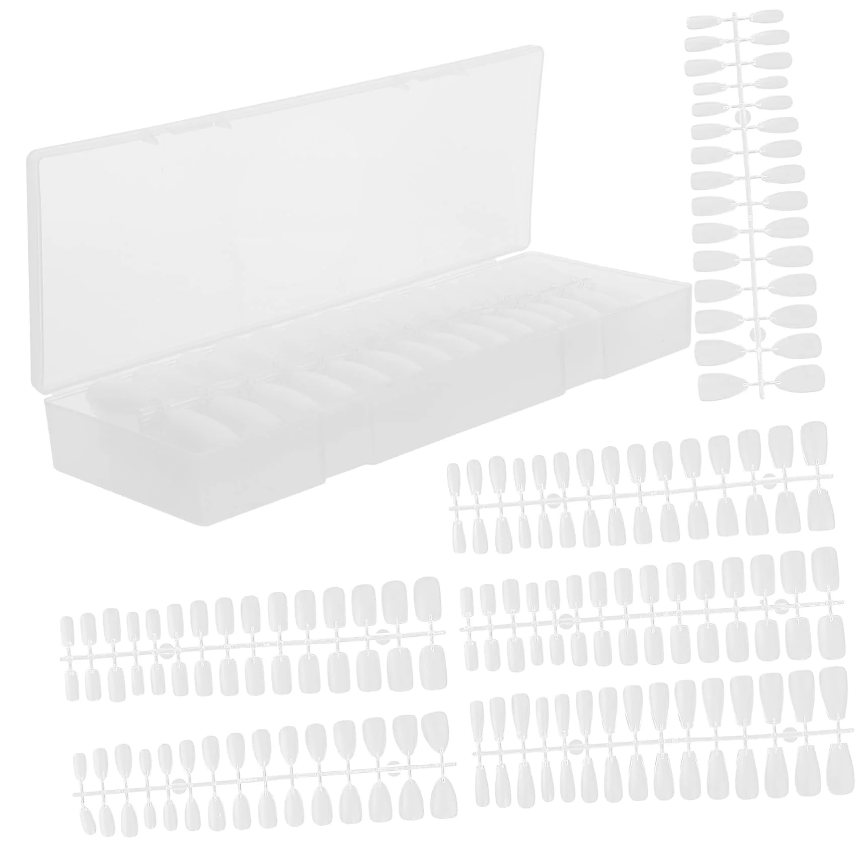 FRCOLOR 900pezzi Unghie Trasparenti Copertura Ultra Decorazioni Pratiche Per Manicure Facili Applicare e Riutilizzabili Per Nail Ricostruzione Unghie