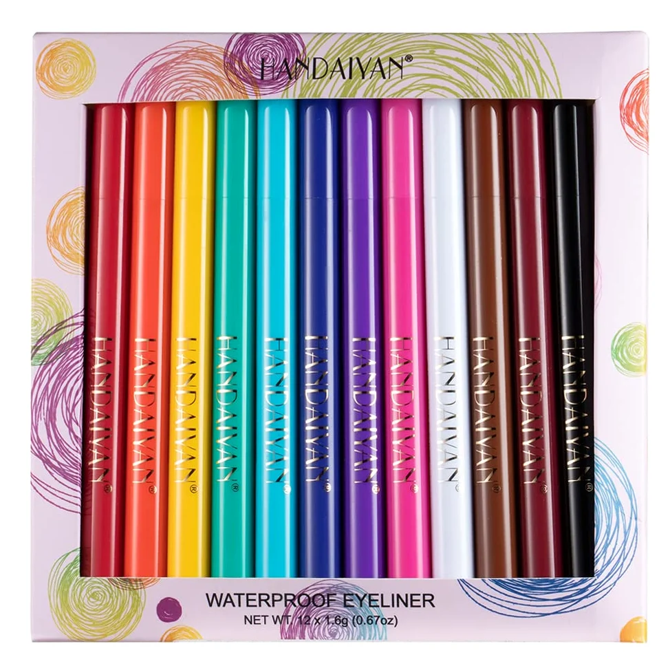 BestLand Eyeliner liquido arcobaleno colorato pigmento fluorescente impermeabile lunga durata gel eyeliner kit per donne