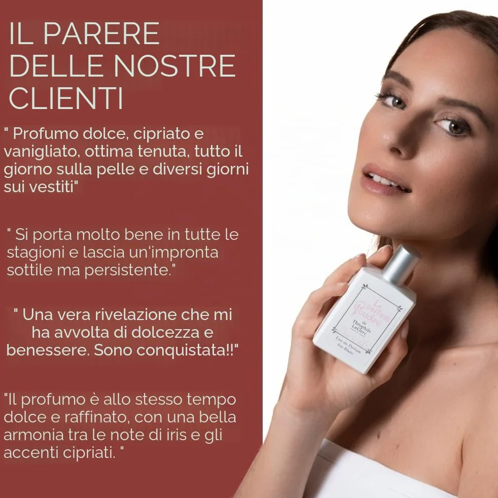 T. LeClerc – Le Parfum Poudré Frangipanier – Fleur de Frangipanier, Neroli e Vaniglia – Eau de Parfum Donna – 50 ml – Lunga tenuta – Made in France à Grasse (Iris Blanc Powder)