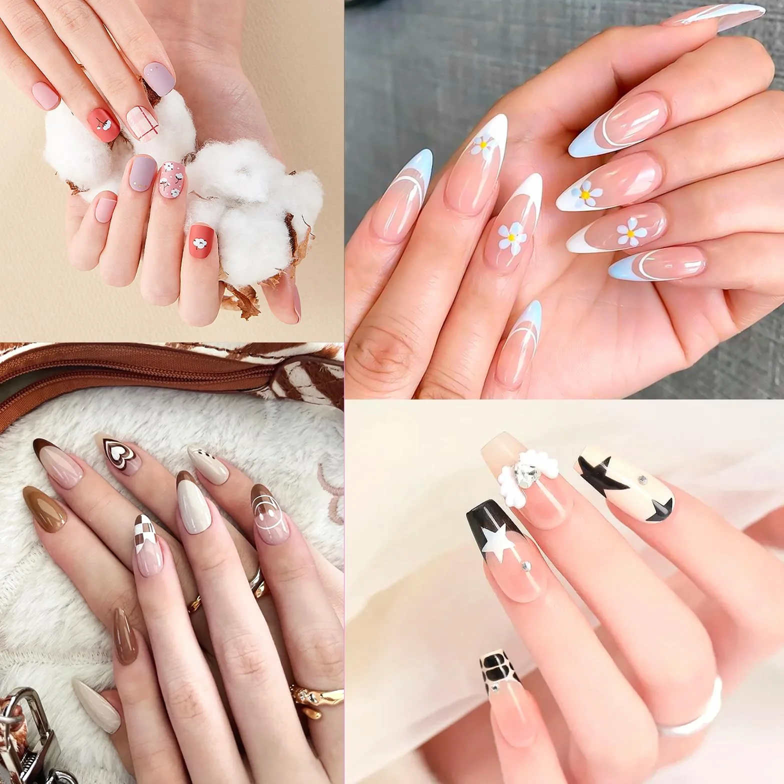 6 Pezzi Pennelli per Unghie, Penelli Unghie Professionali Set, con Manico con Strass e Setole in Nylon per principianti professionisti