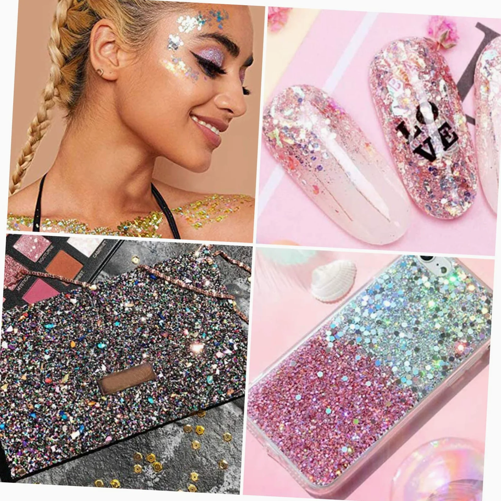 Baluue 2 Set Scintillio Ombretto in Crema Glitterata Spray Glitterato Per Accessori Make up Ombretto Glitter Gel Cosmetico Glitterato Glitter Liquido Per Il Corpo 12 Scatole*2