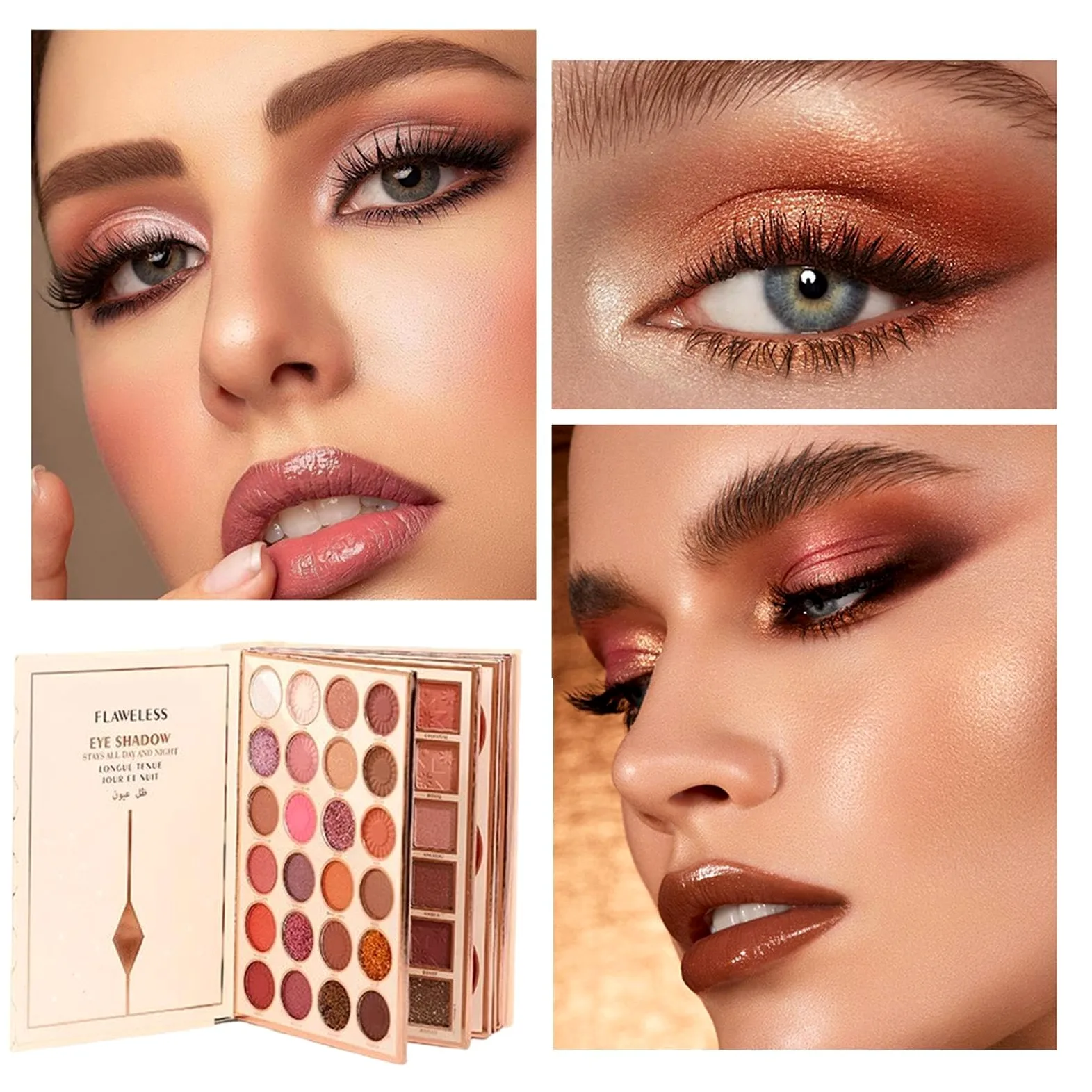 Di Ombretti Per Gli Occhi 48 Colori Impermeabile Per Bronzer | Palette Per Ombretti A Forma Di Libro Per Donne Ragazze Halloween Adolescenti Ogni Giorno Feste Viaggio Uso Quotidiano