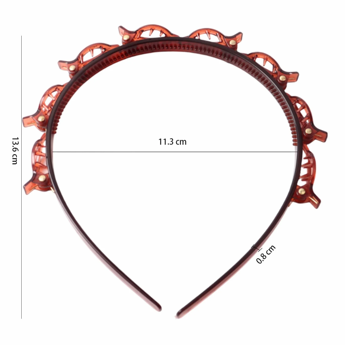 2 cerchietti per capelli con fermagli,Cerchietti con Clip, fermagli per capelli intrecciati, fermagli capelli, Cerchietto a Forcina 2 Pezzi,