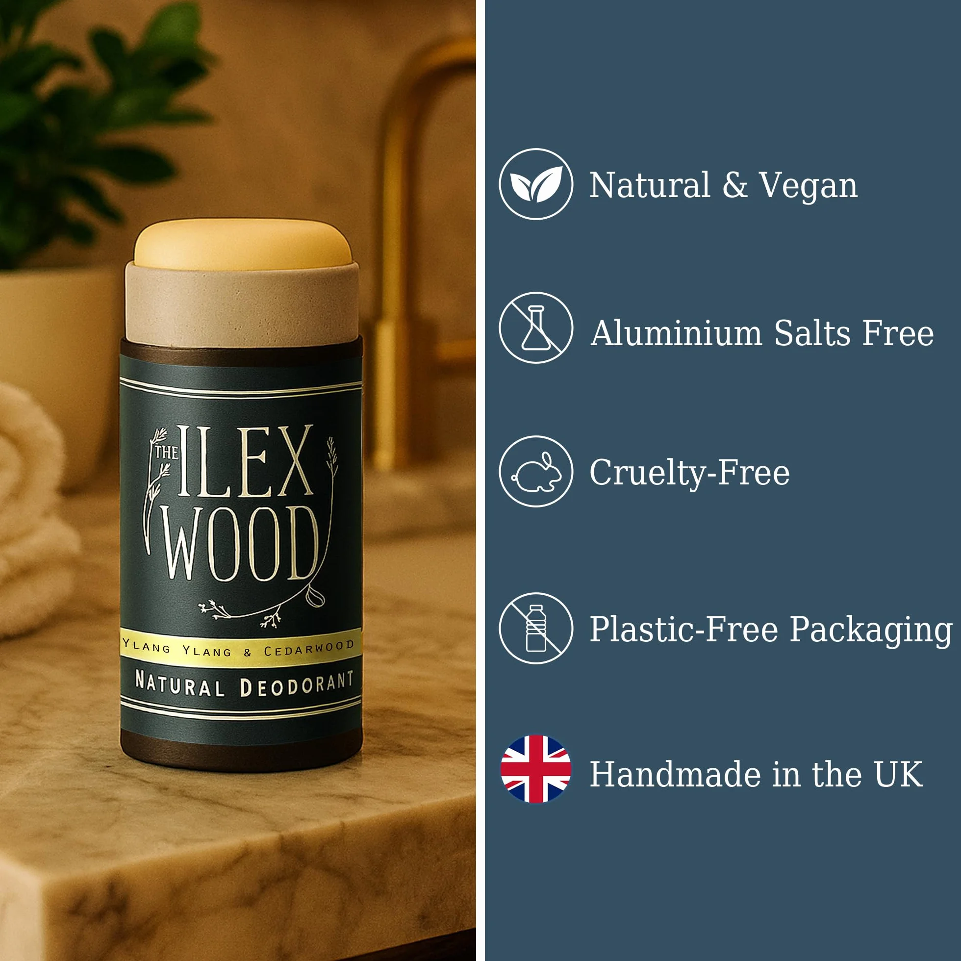 Deodorante stick naturale ylang ylang legno di cedro 70 ml vegano biologico senza plastica
