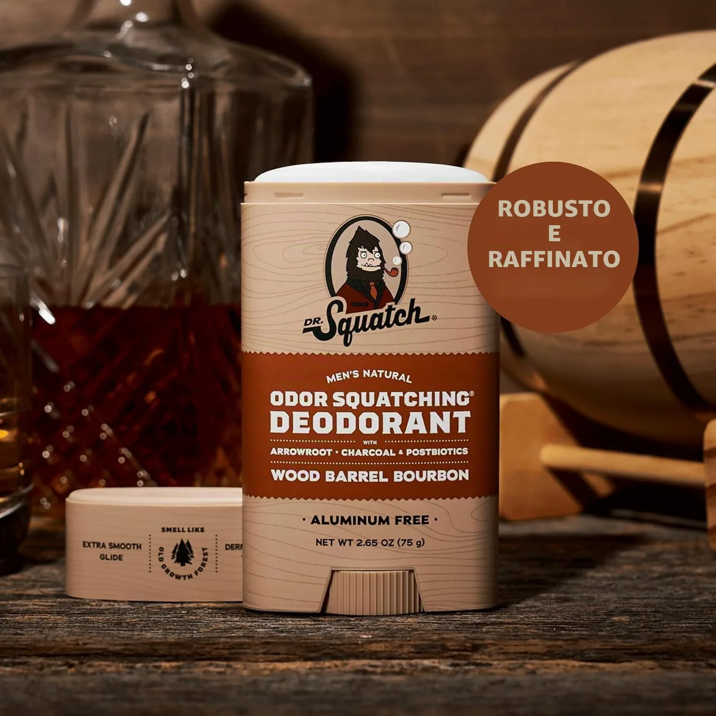 Dr. Squatch Deodorante naturale per uomo - per uomo antiodore senza alluminio - Birchwood Breeze, Cool Fresh Aloe, Fresh Falls, Wood Barrel Bourbon (confezione da 4)