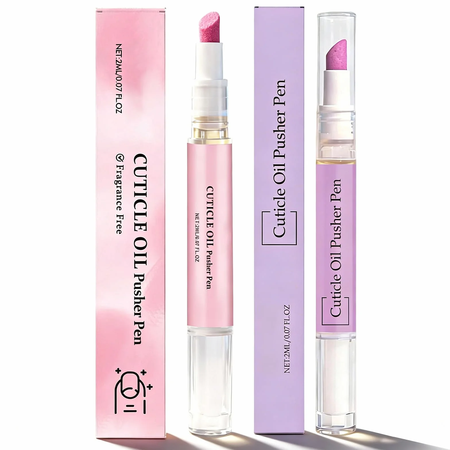 2PCS Penna Spingi Cuticole 2 in 1, Penna 3 in 1 con olio per cuticole, Olio Cuticole Unghie, 3-In-1Nail Care Pen, Nutriente E Lucidante,Cura Delicata,Adatto Per Unghie Secche E Danneggiate