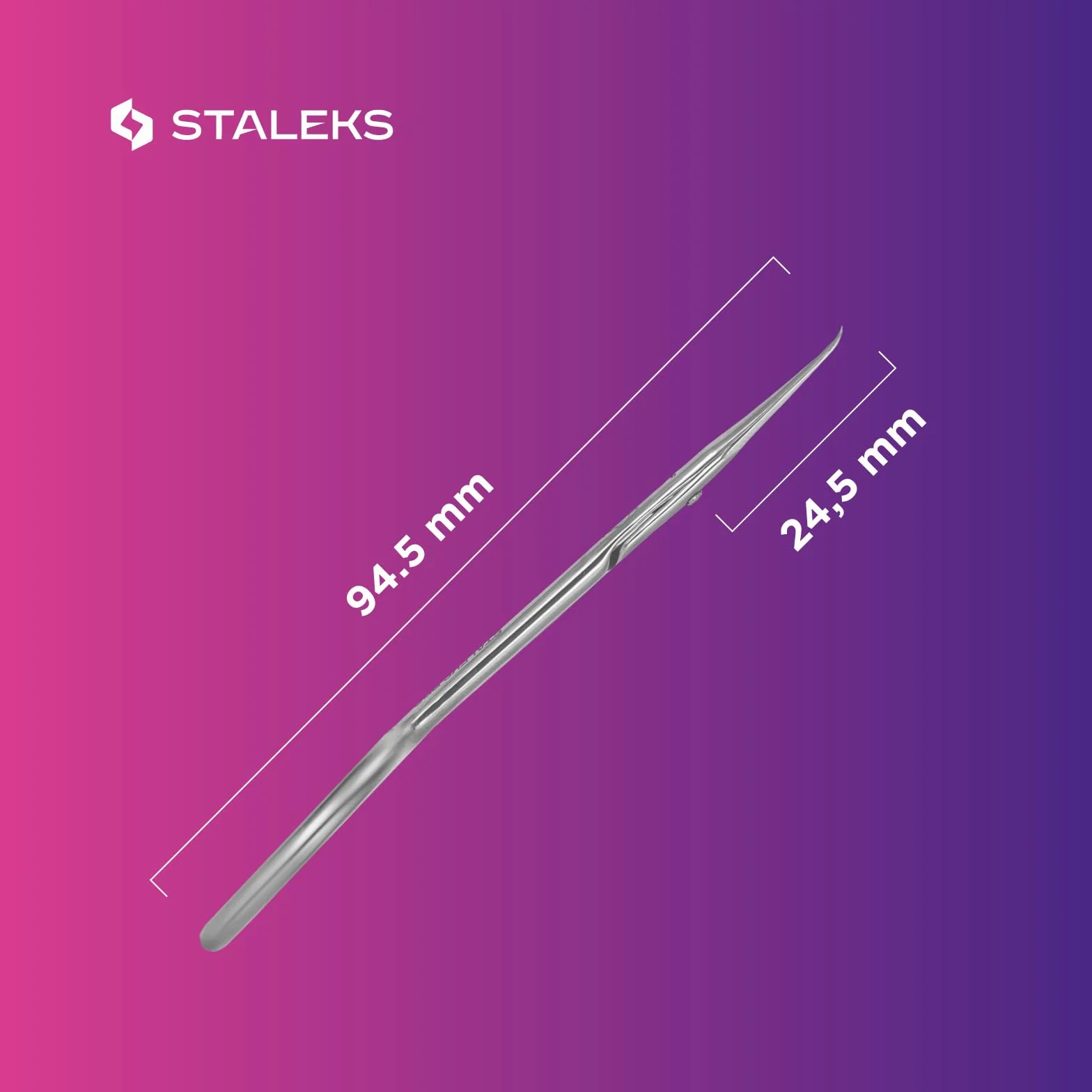 STALEKS Pro Forbici Professionali per Pelle Cuticole Maniglia Curva Lama 25mm SX-21/2m