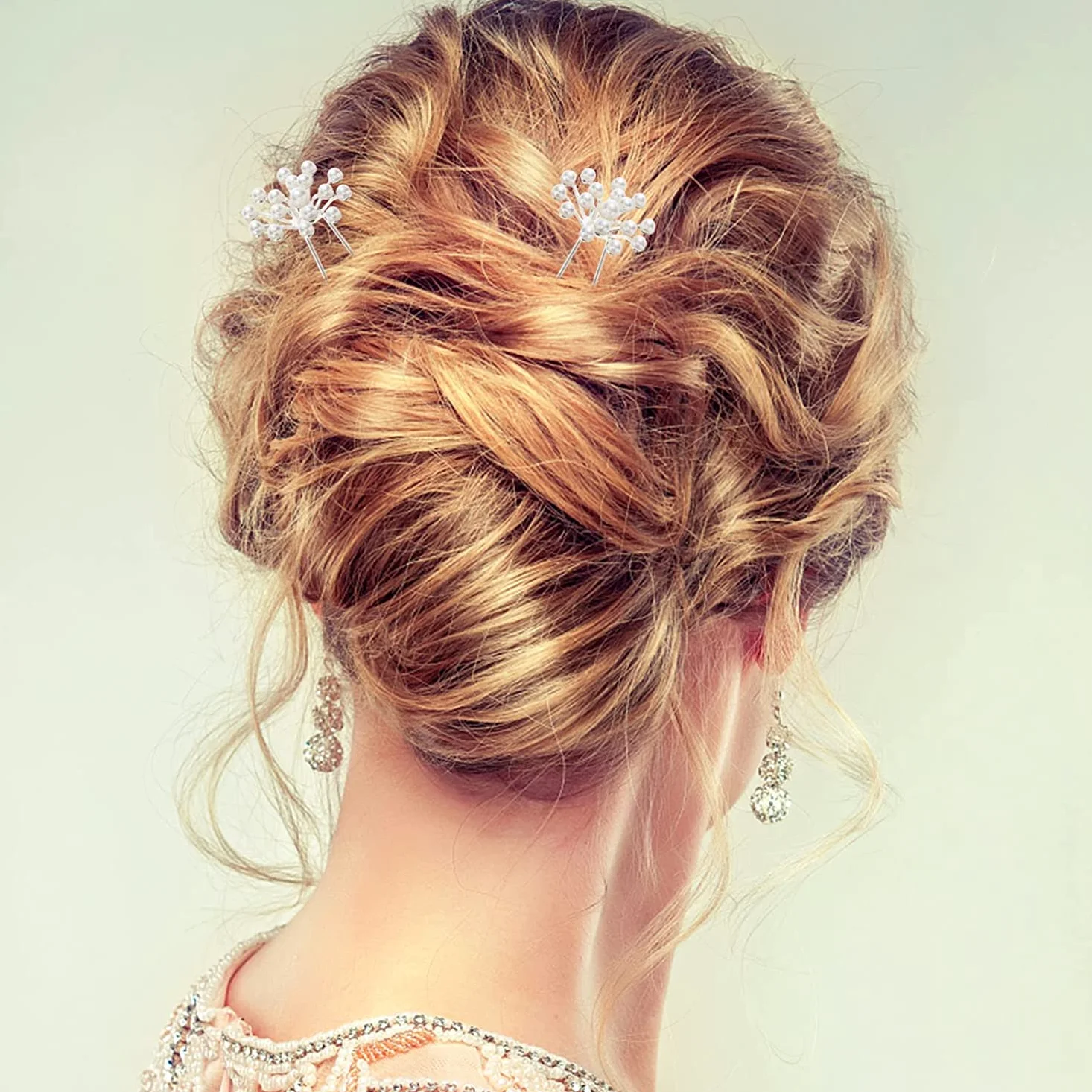 Forcine for capelli ， Fermagli for capelli for donna ， 40 pezzi Copricapo Spose Elegante Forcella Capelli Spilla da sposa Accessorio Ragazze Perle Chic Updo Chignon Gypsophila Damigelle d'onore Fiore