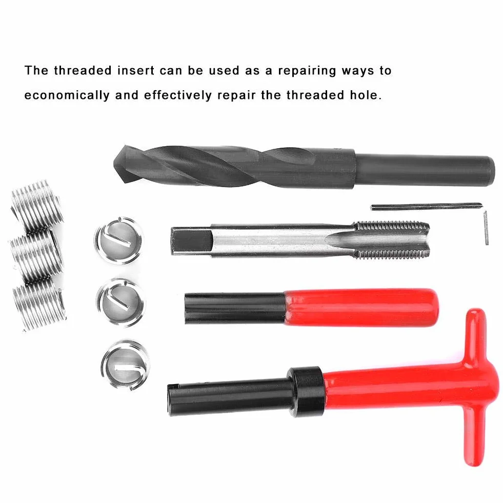 Set di riparazione filettatura M16 x 1,5 in acciaio INOX 11 pezzi