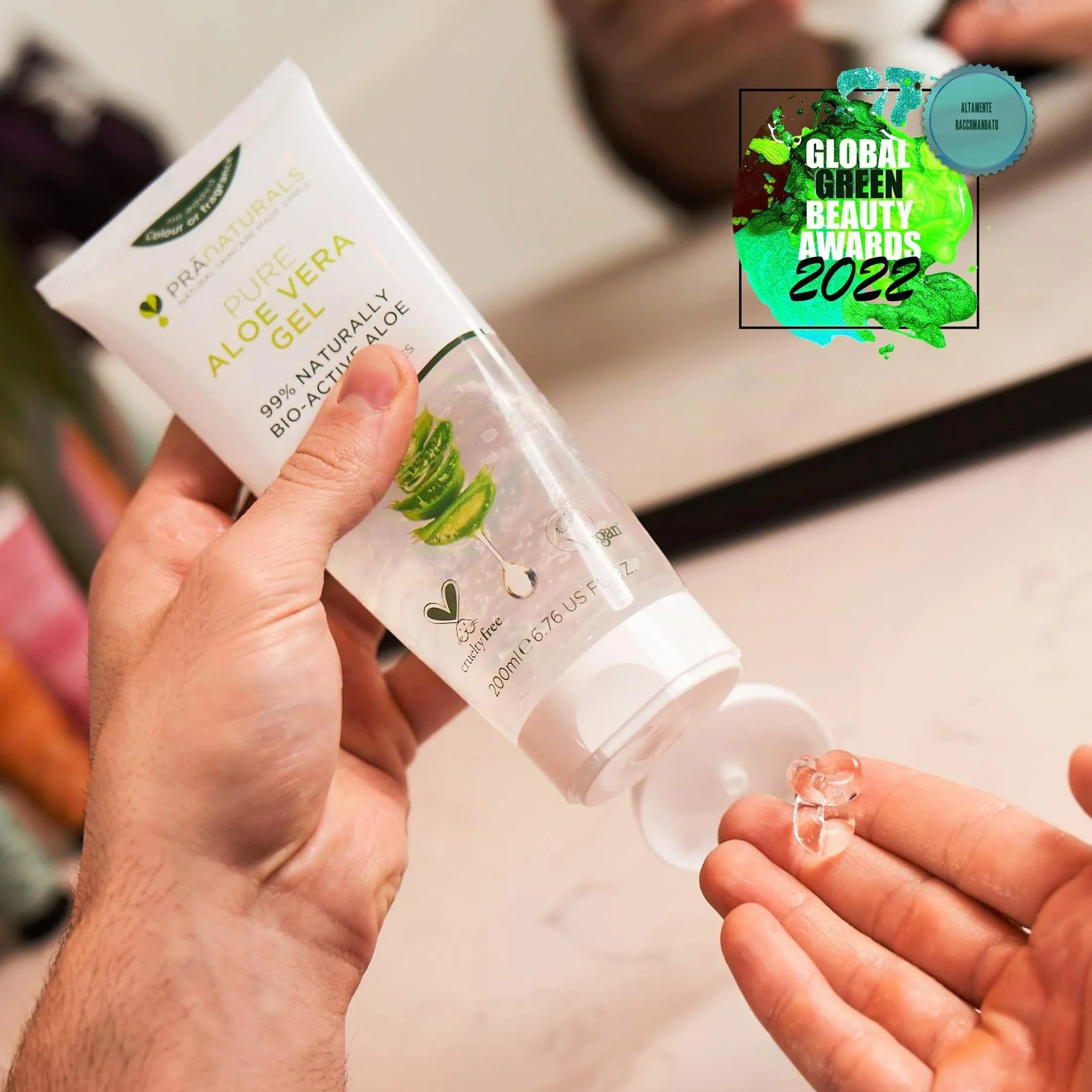 Pranaturals Aloe Vera Gel 200 ml Idratante Lenitivo Pelle Danneggiata