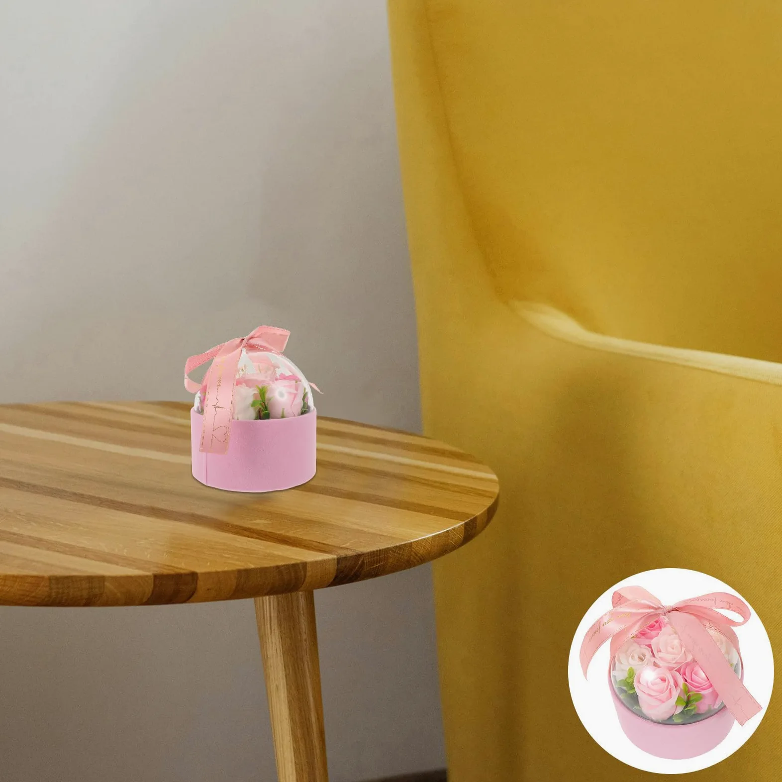 SHINEOFI 4 Pezzi Confezione Regalo di Fiori di Sapone Rosa, Profumata, | Rosa, Decorazione per Bagno e Salotto, Idea per Natale e San Valentino