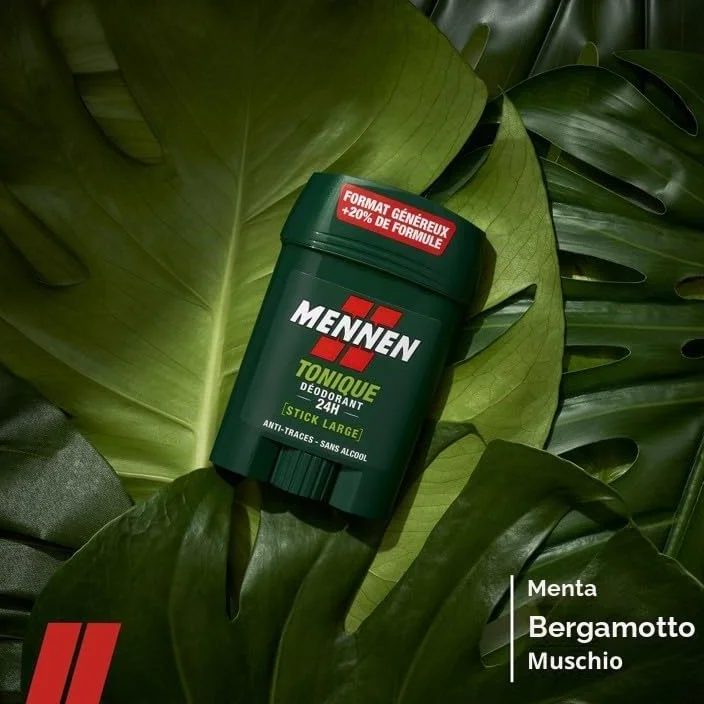 Mennen - Set di 6 deodoranti, tonico 24h x2, Marine 24h x2 e Natural Force 48h x2, bastoncini larghi senza alcool anti impronte