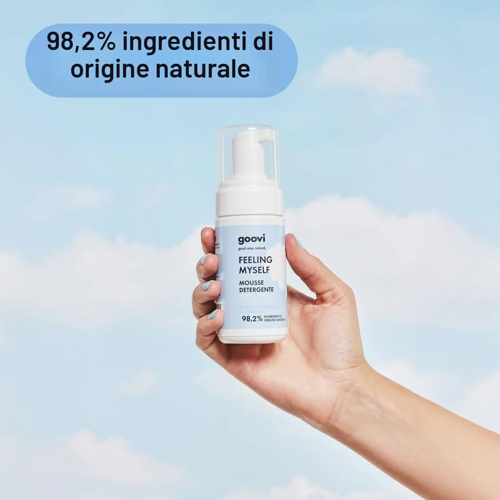 GOOVI Feeling Myself Cleansing Mousse – Schiuma detergente delicata per il viso – Pulizia del viso per pelli sensibili – 100 ml
