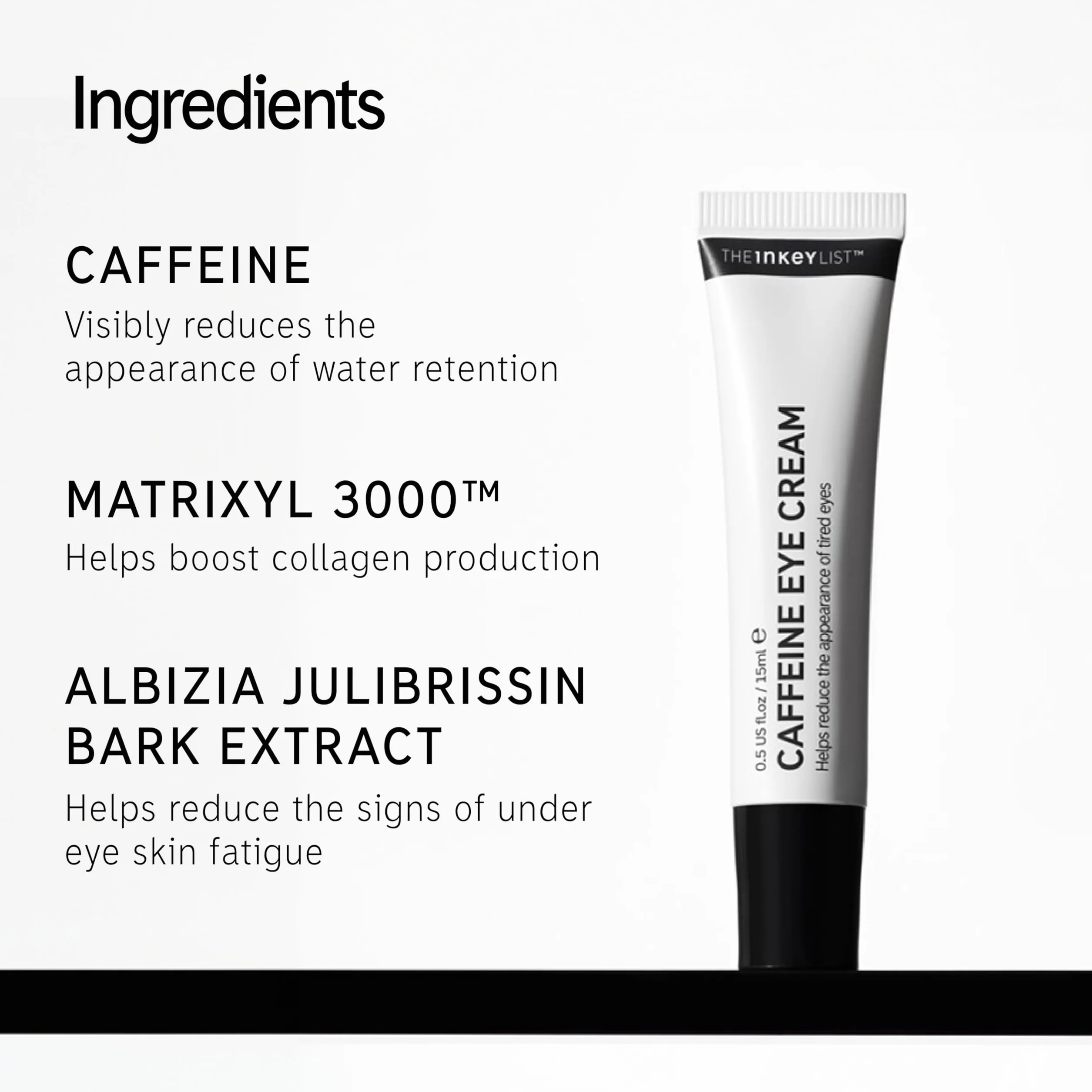The INKEY List Crema occhi a base di caffeina aiuta le occhiaie e gli occhi stanchi 15 ml