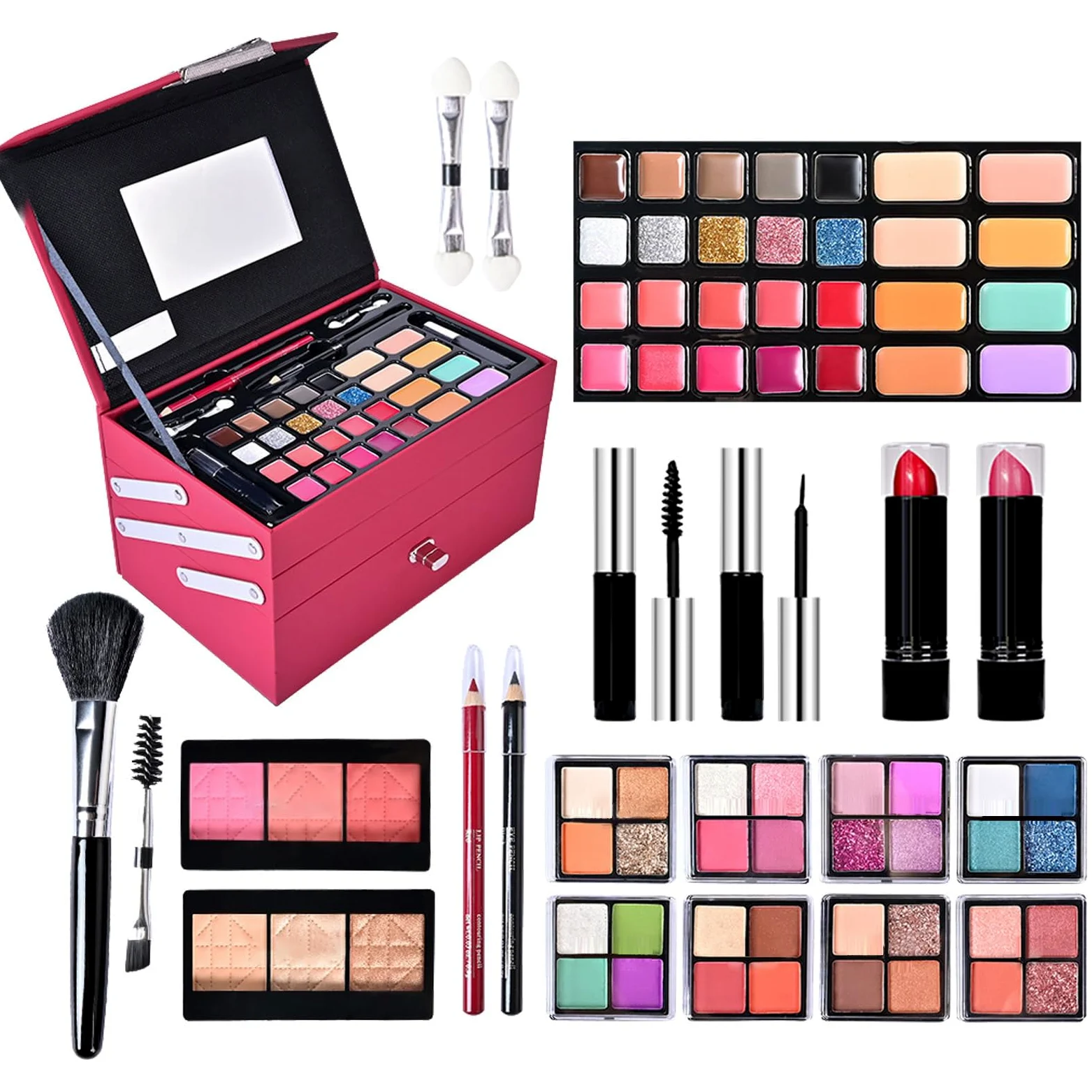 Kit trucco completo, set trucco per donna Kit completo | Set multiuso - cosmetici completi per donne e ragazze, kit palette di per principianti