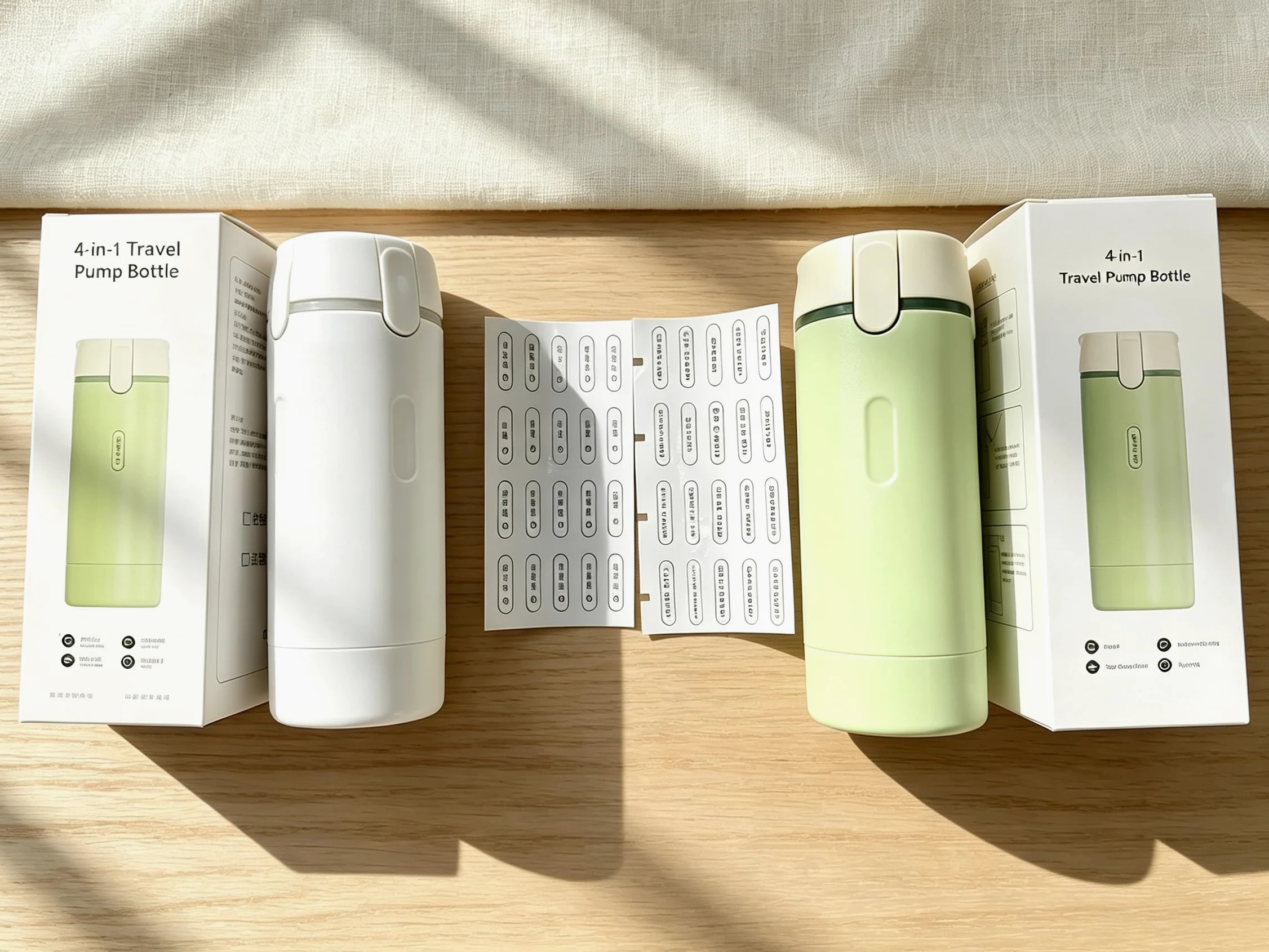 Set di bottiglie da viaggio ricaricabili 4 in 1, dispenser per WC a prova di perdite, 4 flaconi spray da 30 ml, dimensioni da viaggio, per shampoo, lozione per la cura della pelle, approvati in aereo