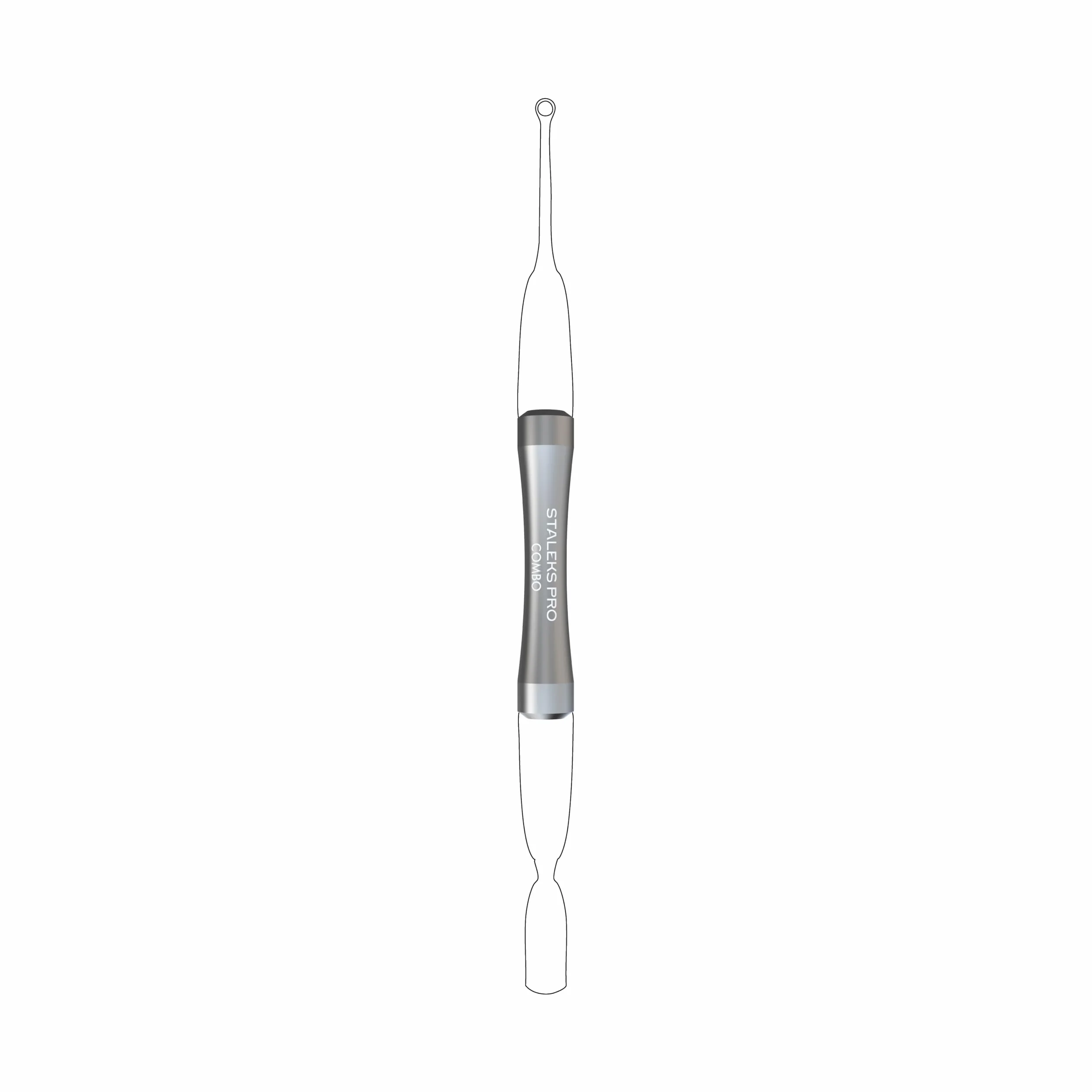 Staleks Combo UNIQ 10 Maniglia - Base Pusher Modulare in Alluminio per Parti di Lavoro Sostituibili - Design Ergonomico Leggero per Tecnici delle Unghie