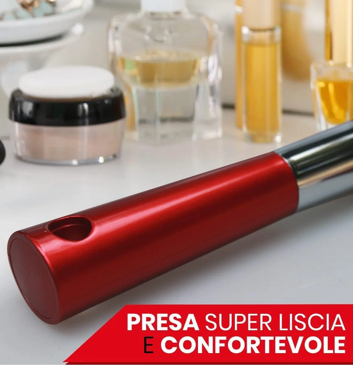 Mirrorvana Specchio a mano professionale con manico per parrucchiere, barbiere, salone di bellezza e trucco, 23 x 20 cm