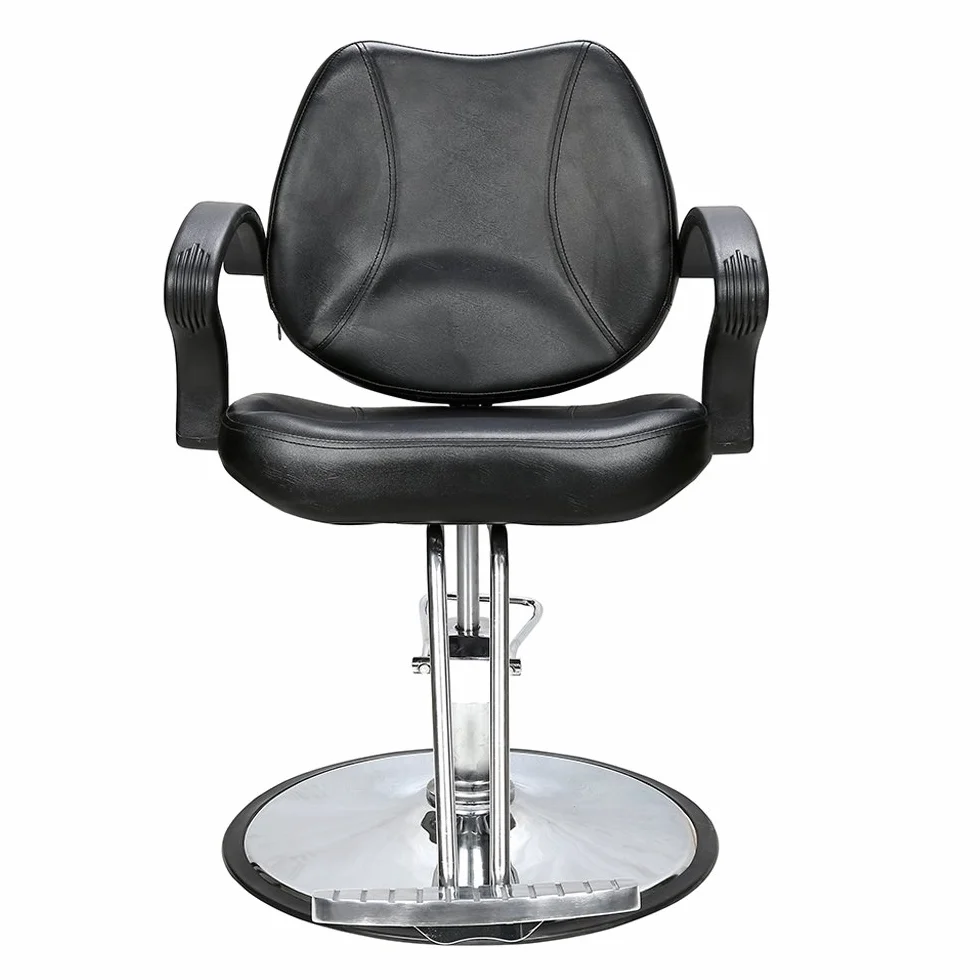 Barberpub 2057BK - Sedia parrucchiera, altezza regolabile, idraulica, similpelle nera