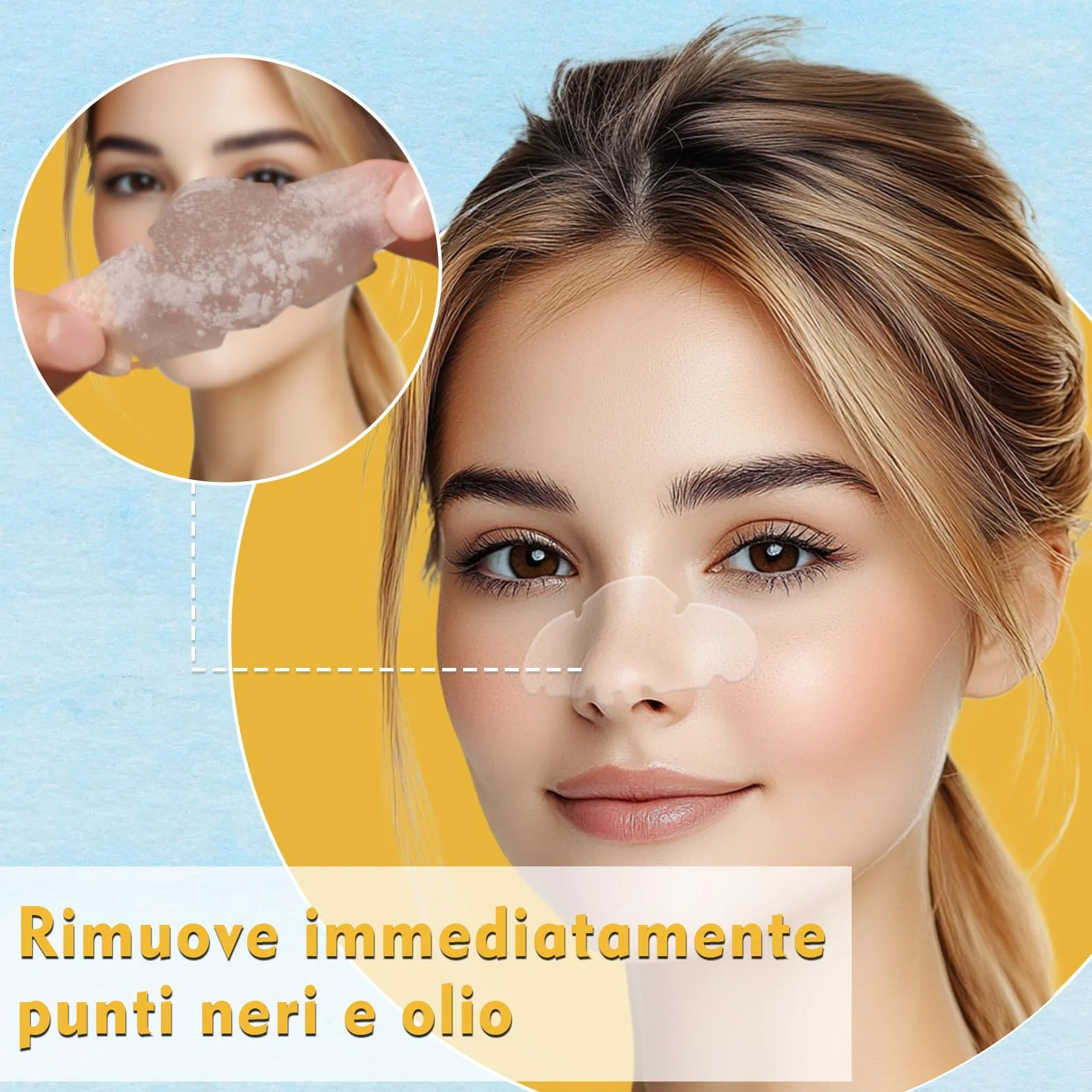 20 Cerotti Punti Neri Naso - Patch con Tecnologia Idrocolloide per la Rimozione di Punti Neri, Pori Puliti e Ridotti, Ideali per Tutti i Tipi di Pelle (20)