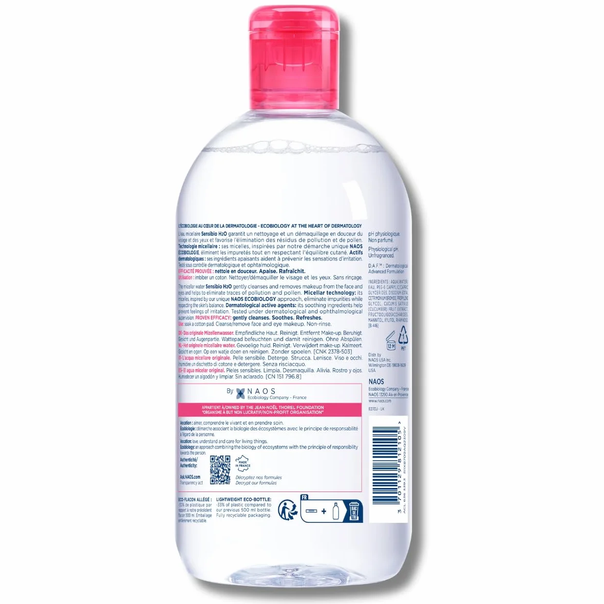 BIODERMA Sensibio H2O Acqua Micellare Detergente Struccante 500 ml Pelle Sensibile