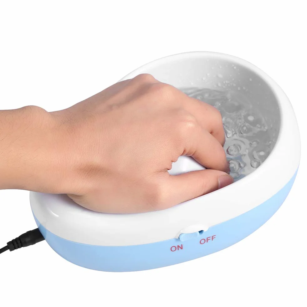 Ciotola per Ammollo per Unghie con Bolle Elettriche, Ciotola per Idromassaggio con Massaggio a Bolle per Unghie, Design Ergonomico, Base Portatile e Antiscivolo per Ammorbidire