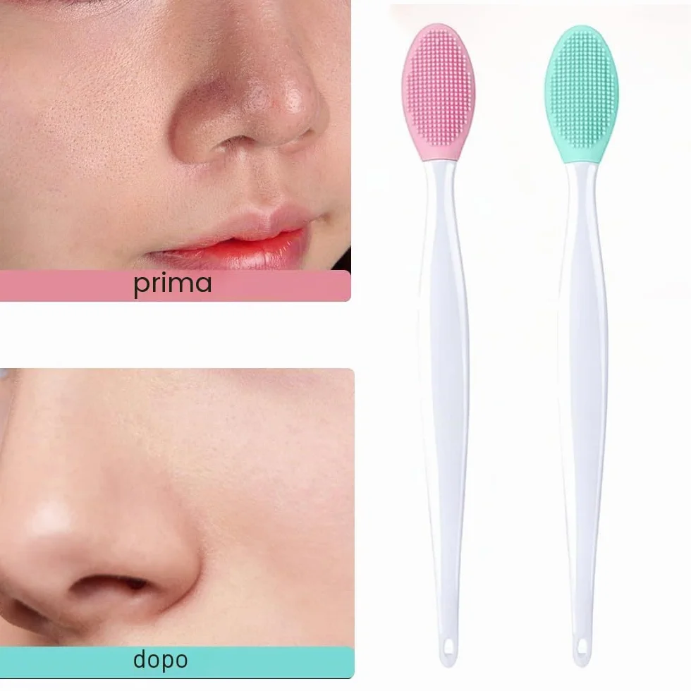 Pennello Esfoliante per Labbra in Silicone, 2 Pcs Pennelli per Labbra in Silicone, Spazzole per Labbra Morbido a Doppia Faccia, Spazzola Esfoliante per Labbra