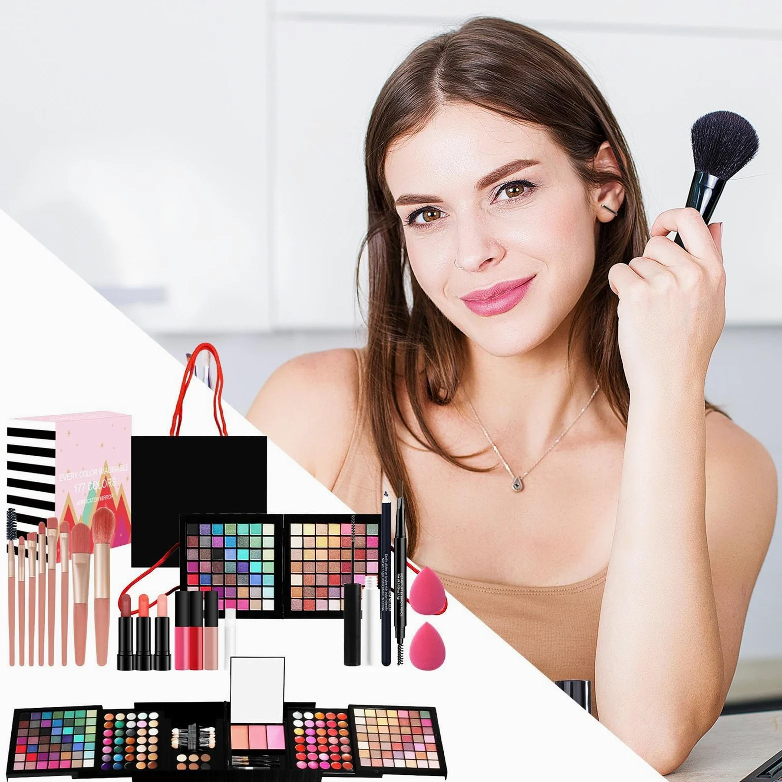 Set trucco per donna Kit completo, kit trucco per donna | Kit professionale | cosmetici per donne e principianti, includono cosmetici e strumenti per il